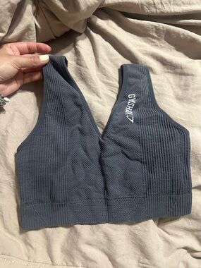 Gymshark Ribbed Seamless Sports Bra — Charcoal
